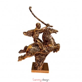 Tượng ngựa PHÙ THIÊN KIẾN QUỐC bột đá mạ đồng